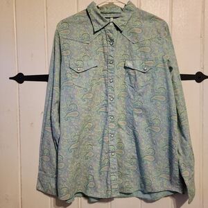 Cinch Womens Shirt Button Up Paisley Long Sleeve Pearl Snap Size XXL